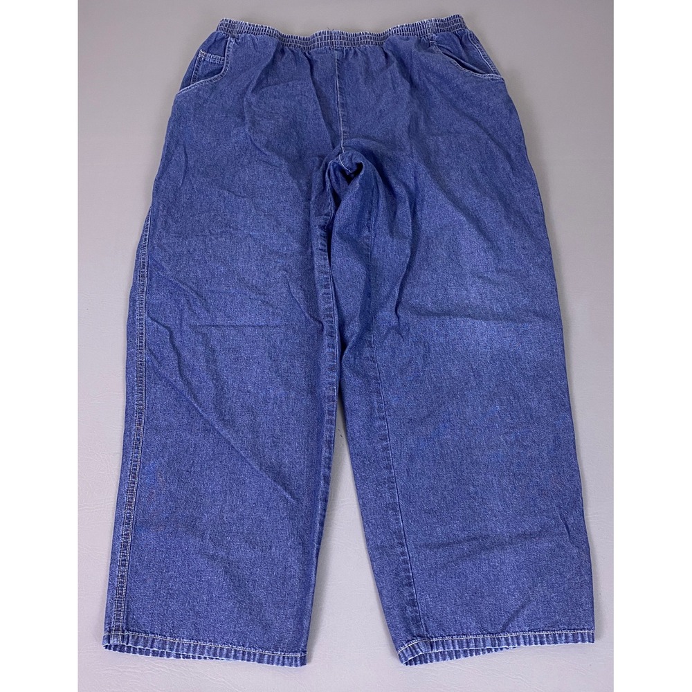 City Blues by Koret Pull On Jeans Women's 18W Blue Denim Elastic Waist Pants